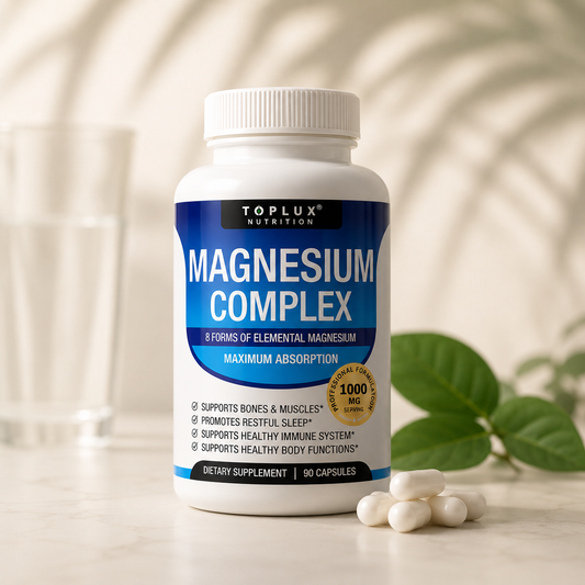 TOPLUX™ Magnesium Complex | 8 Forms of Magnesium | Daily Wellness & Recovery | 90 Capsules